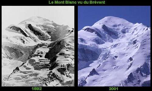 The Mont Blanc in 1892 and in...