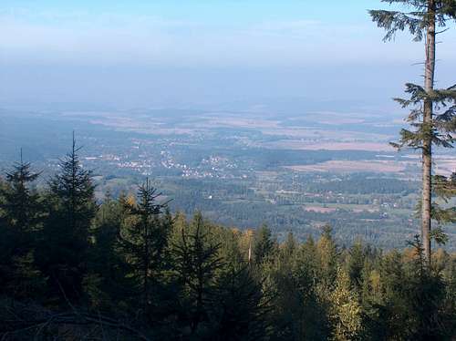 From the Góry Bystrzyckie mts, looking down to Polanica-Zdrój