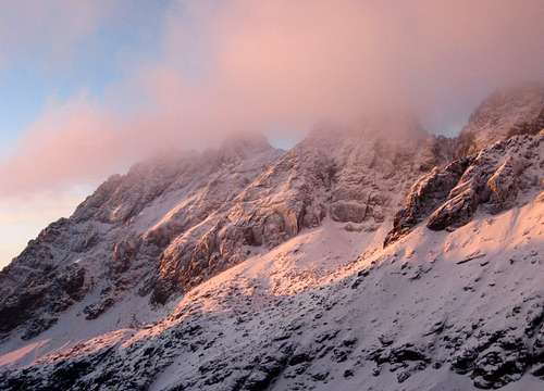 Morning view of Velke Solisko ridge