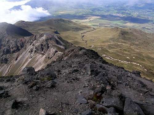 Looking back down the crater...