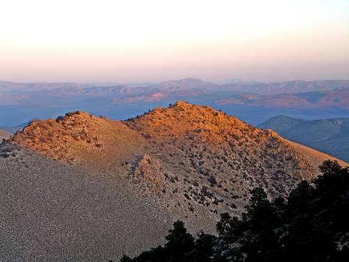 Sunset on unnamed ridge from Proposal Peak