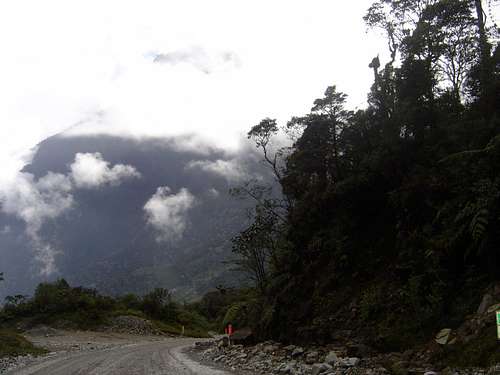 Road coming down from Tembagapura around Mile 55