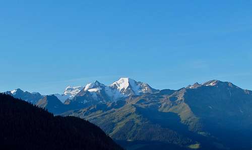 The Grand Combin and the Petit Combin in the early morning light