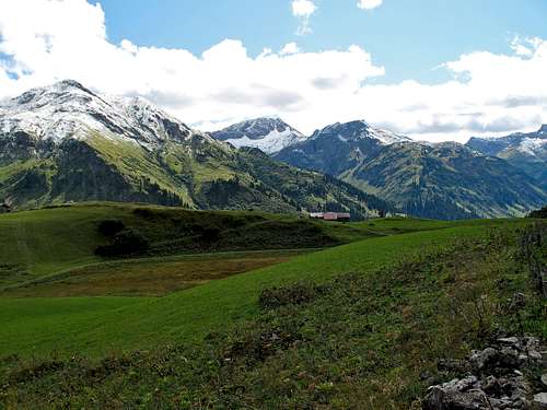 The meadow of the Walser hamlet of Bürstegg