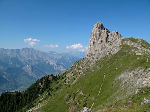 The Pierre Avoi (2473 metres) above the Valais Rhône valley