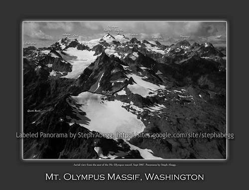 Labeled photo of Mt. Olympus Massif