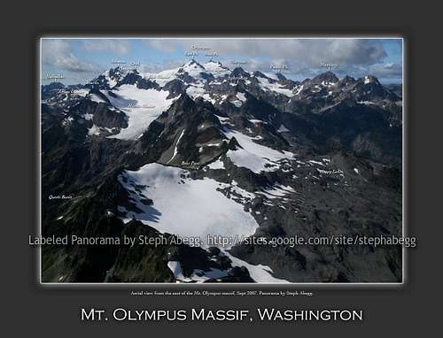 Labeled photo of Mt. Olympus Massif