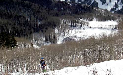 Troy skinning up Willow Fork