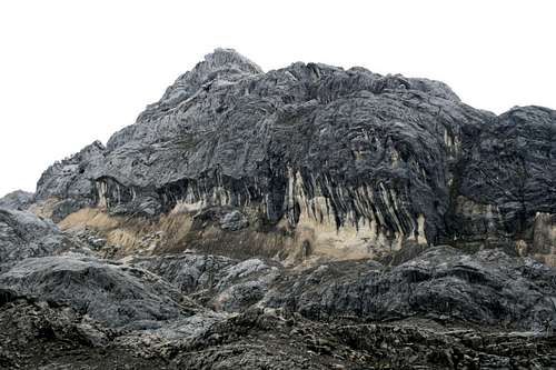 Rock features surround Puncak Jaya