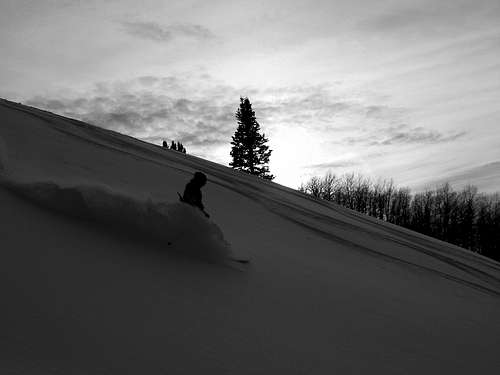 Troy skiing the Dark and Dramatic.........