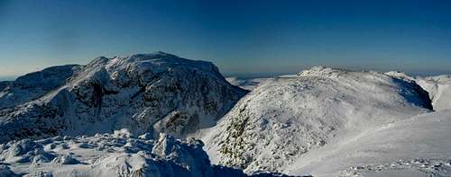 The Pikes of Scafell under snow