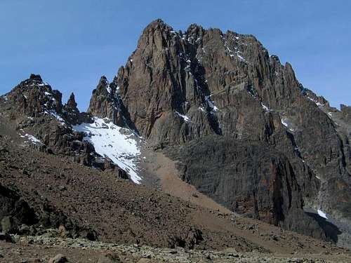 North face of Mount Kenya as...