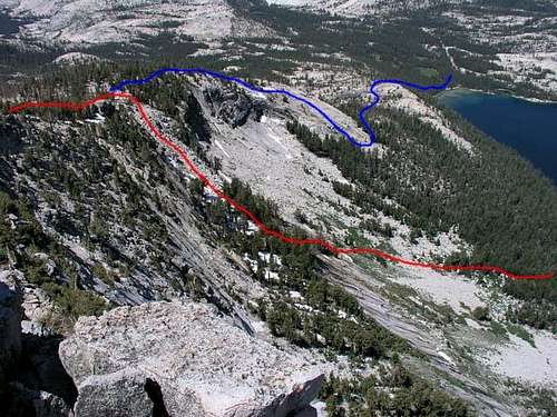 View of the SW Ridge (blue)...