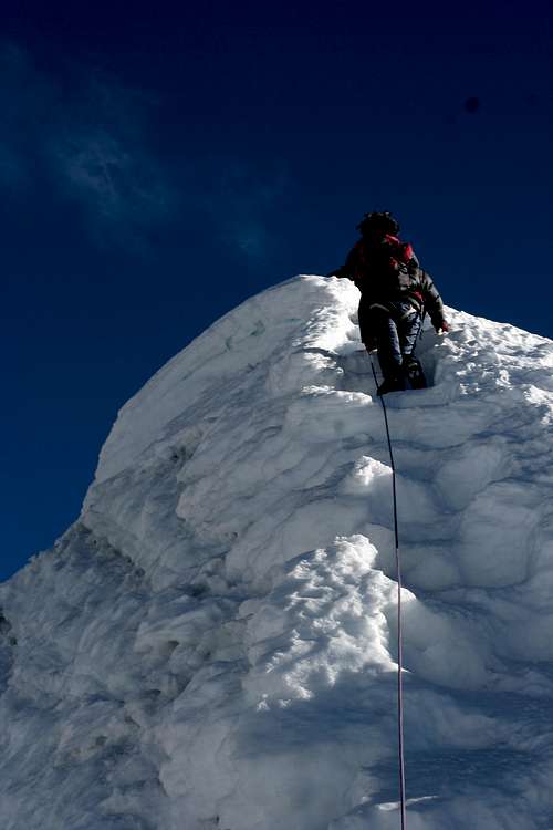 Island Peak, near the summit