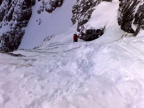 The first ledge above Gully 5