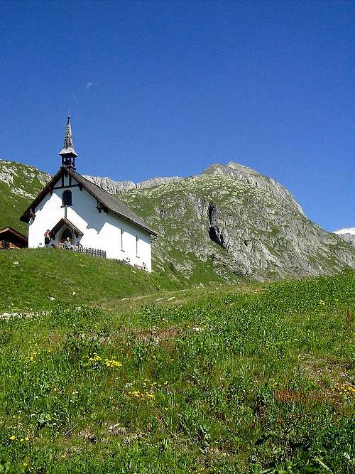 Belalp chapel and Sparrhorn