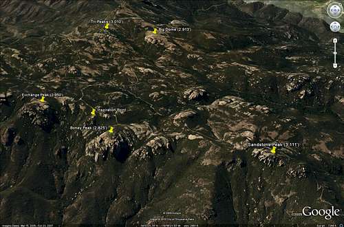 Boney Mountain Area - Google Earth Rendition