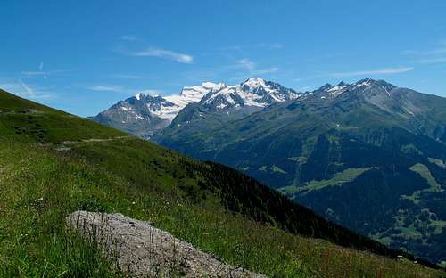 Grand and Petit Combin seen from Ruinettes above Verbier