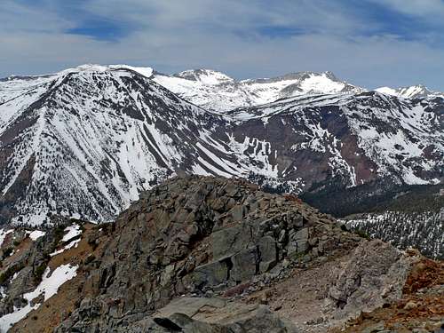 Tioga Peak and Sierra crest from Canyon Peak