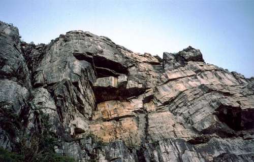 View of the rock faces above...