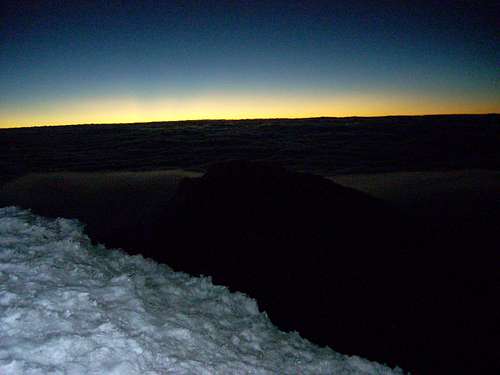 Sunrise on the summit of Cotopaxi