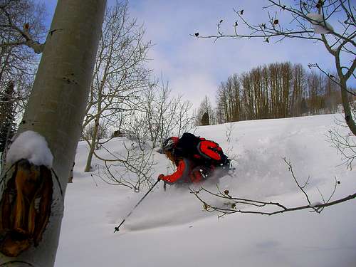 Me skiing Willow Fork