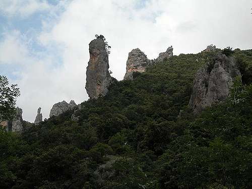 Rocks and spires south of...