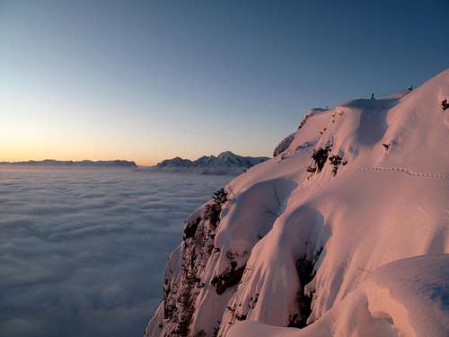 Early morning view from the Geiereck (1805m) to the Hoher Göll (2524m)