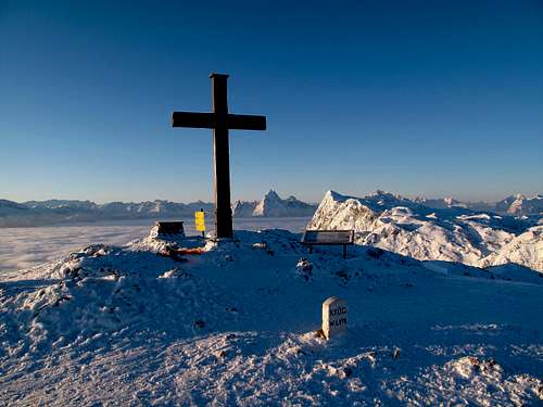 The summit of the Salzburger Hochthron in the early morning