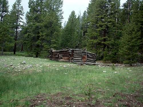 Old log cabin at approx....