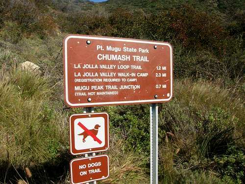 Chumash Trailhead Sign