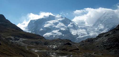 The mighty Monte Rosa and Lyskam  