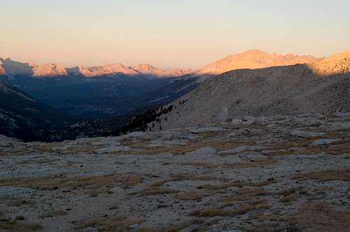 Sunrise on the Great Western Divide (taken at the top of Army Pass)