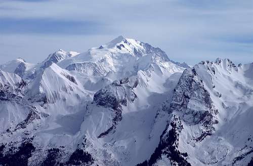 Chaine des Aravis, with Mont Blanc behind
