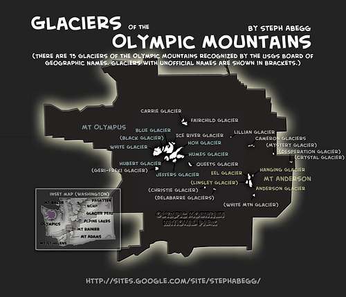Major Glaciers of the Olympic Mountains