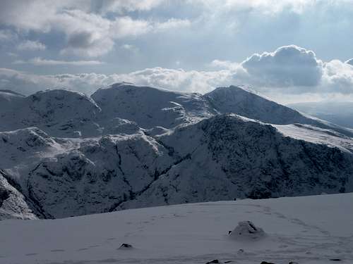 Scafell Pike and Scafell from Great Gable