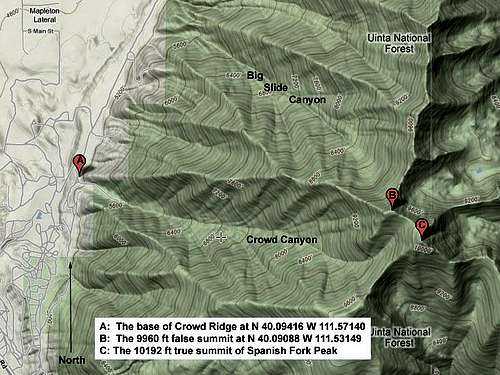 Crowd Ridge Route on Spanish Fork Peak, Utah
