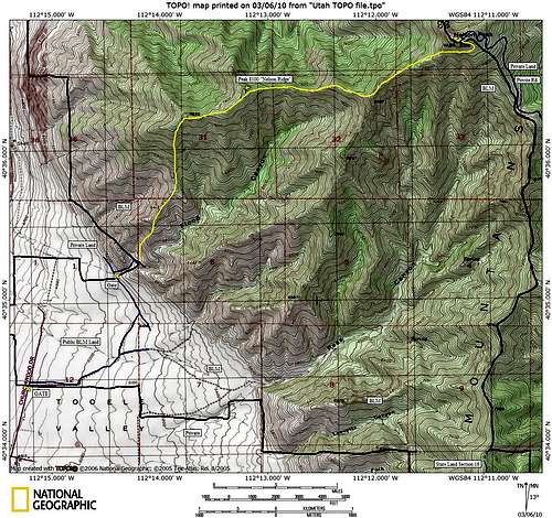 Nelson Peak West Ridge Route Map