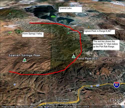 Google Earth™ image of the Pah Rah Range