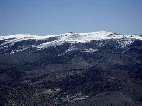 Zoom shot of Virginia Peak 8367' from Spanish Springs Peak 7401' - March 14, 2010