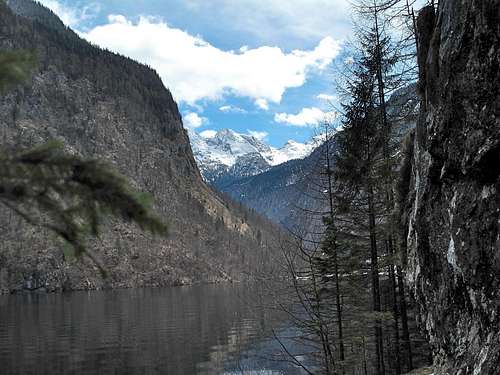 The southern end of the Königssee and the Teufelshörner (
