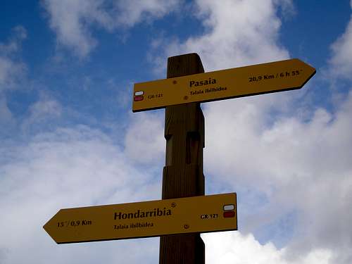 Signpost of the coastal trail