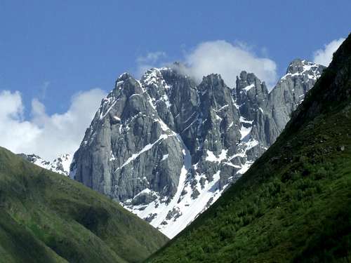 Chaukhi mountains in Georgia (Caucasus)