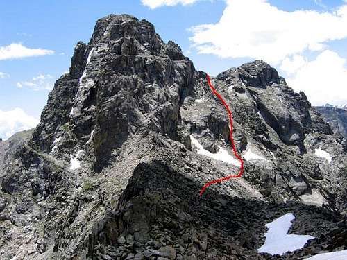 Mount Toll's NW Face route
