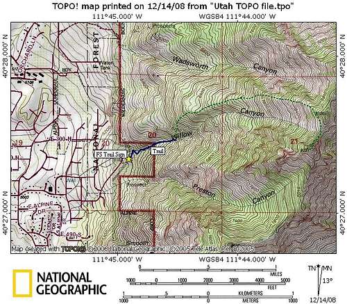 Willow Canyon Peak Map
