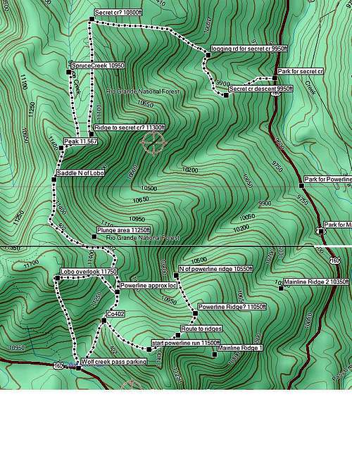 Wolf Creek GPS points