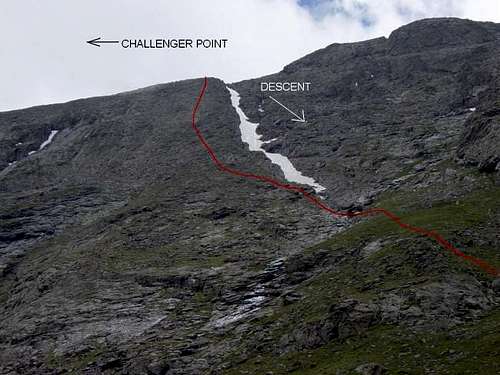 Red is the north face route....