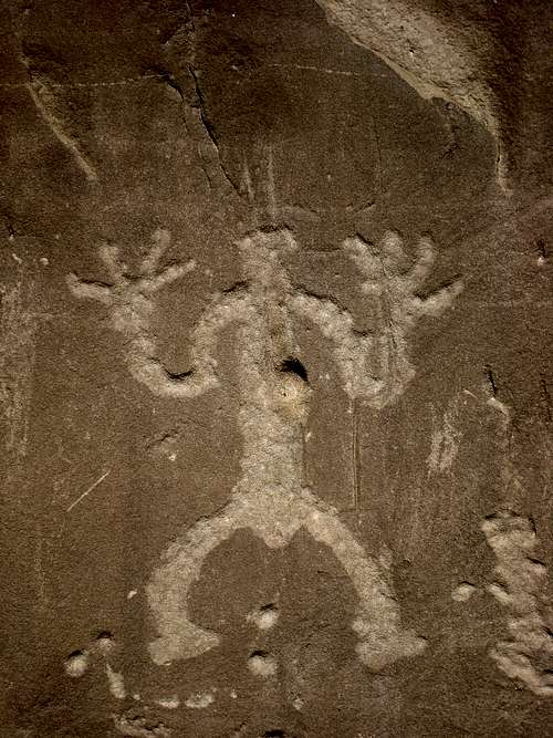 Petroglyph of a scary man