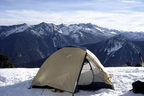 Camping near the summit