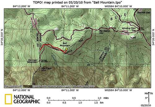 Ball Mountain Route Map